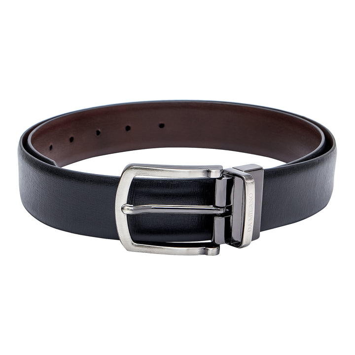 Casual Aztec Leather Reversible Mens Belt - Black & Brown