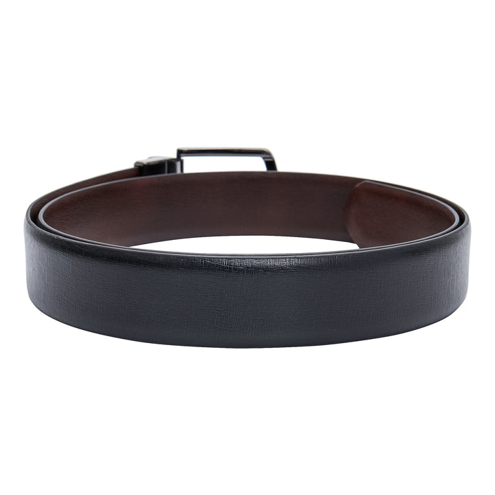 Casual Aztec Leather Reversible Mens Belt - Black & Brown