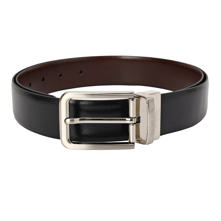 Casual Aztec Leather Reversible Mens Belt - Black & Brown
