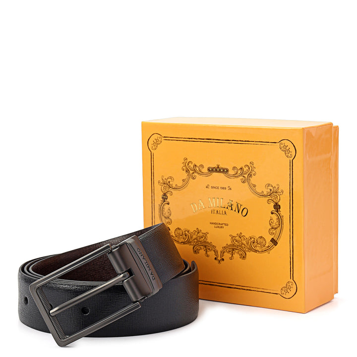 Formal Aztec Leather Mens Belt-Black
