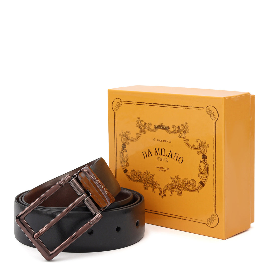 Formal Plain Leather Mens Belt-Black