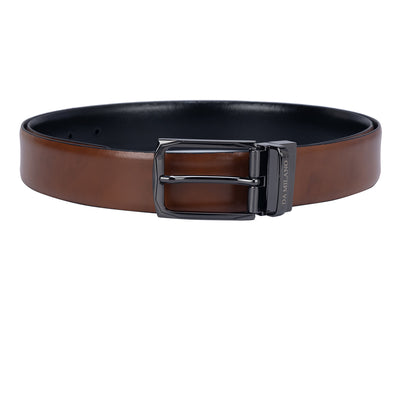 Formal Plain Leather Mens Belt- Cognac