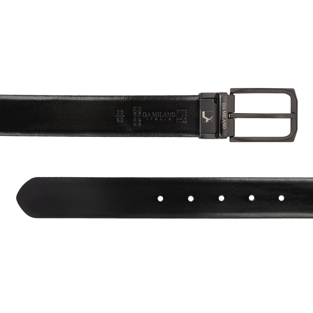 Casual Plain Leather Mens Belt - Cognac & Black