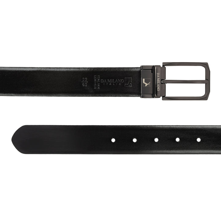 Casual Plain Leather Mens Belt - Cognac & Black