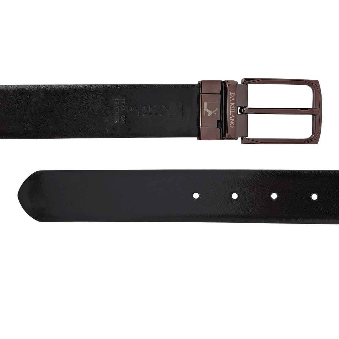 Formal Plain Leather Reversible Mens Belt - Berry & Black