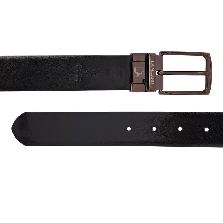 Formal Plain Leather Reversible Mens Belt - Berry & Black
