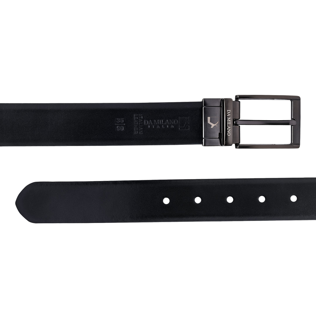 Casual Plain Leather Reversible Mens Belt - Cognac & Black