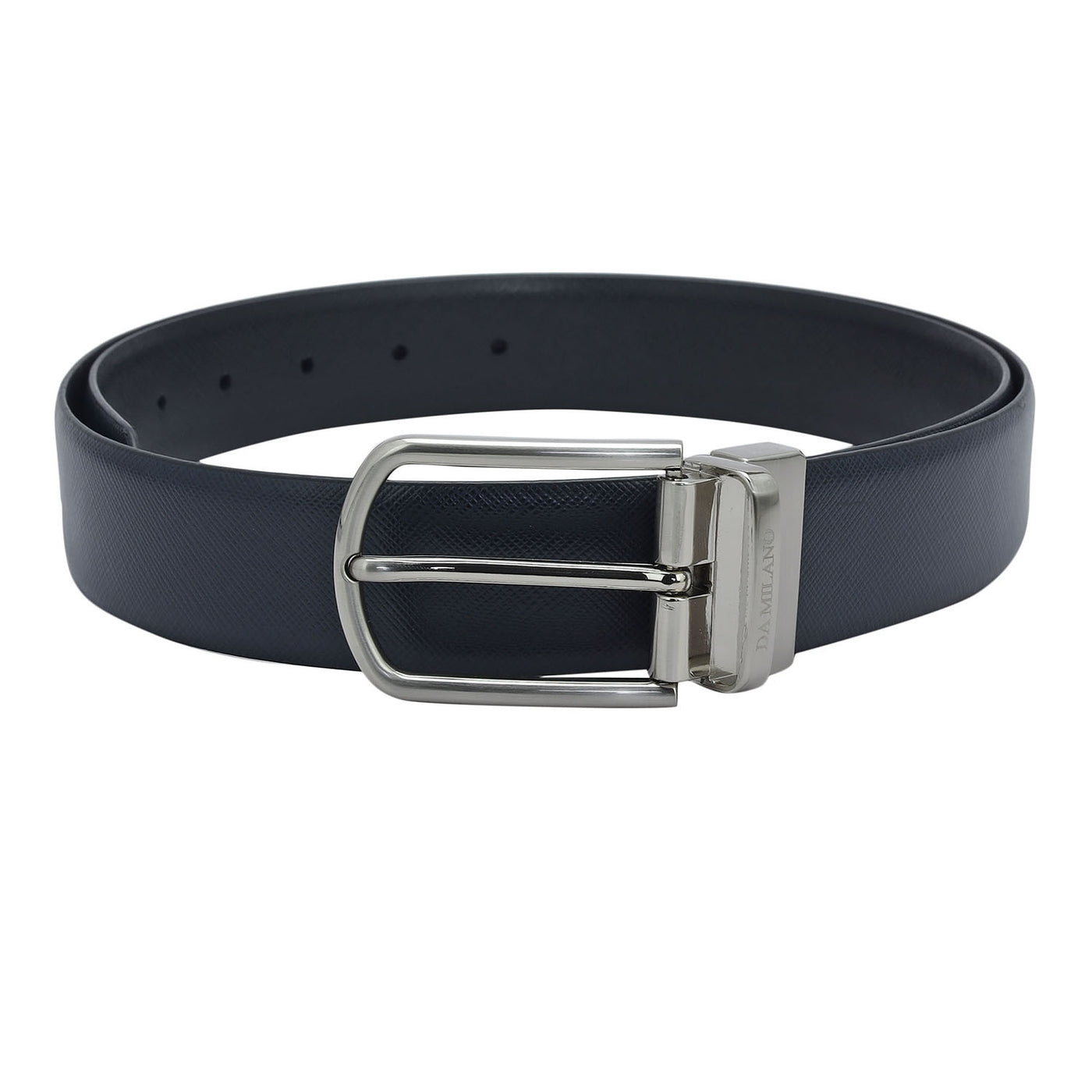 Formal Saffiano Leather Mens Belt - Navy & Black