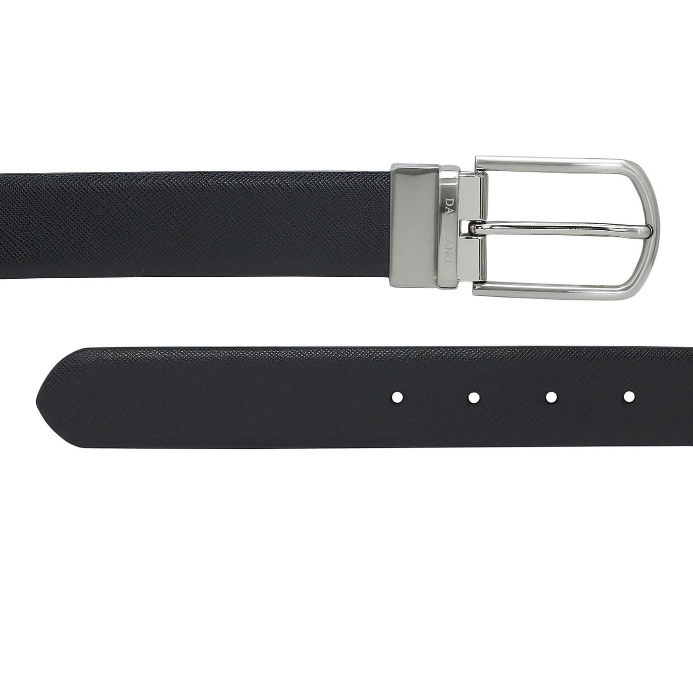 Formal Saffiano Leather Mens Belt - Navy & Black