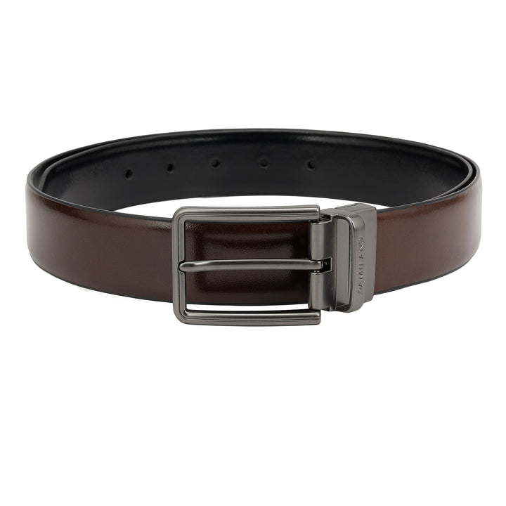 Formal Plain Leather Reversible Mens Belt - Brown & Black