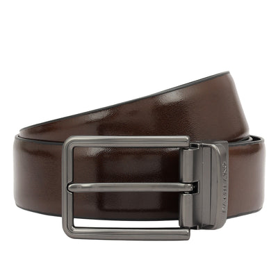 Formal Plain Leather Reversible Mens Belt - Brown & Black