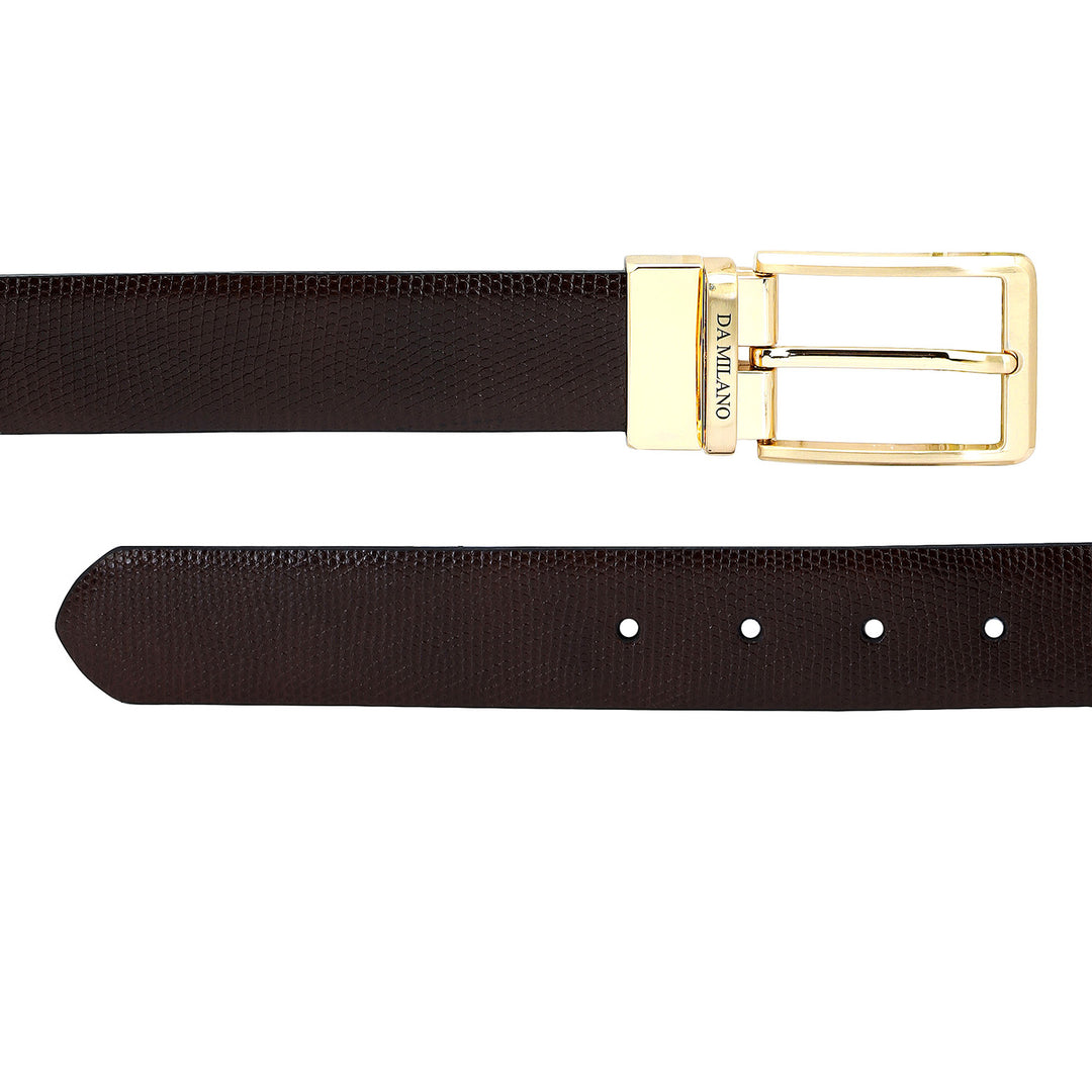 Formal Lizard Leather Mens Belt - Brown & Black