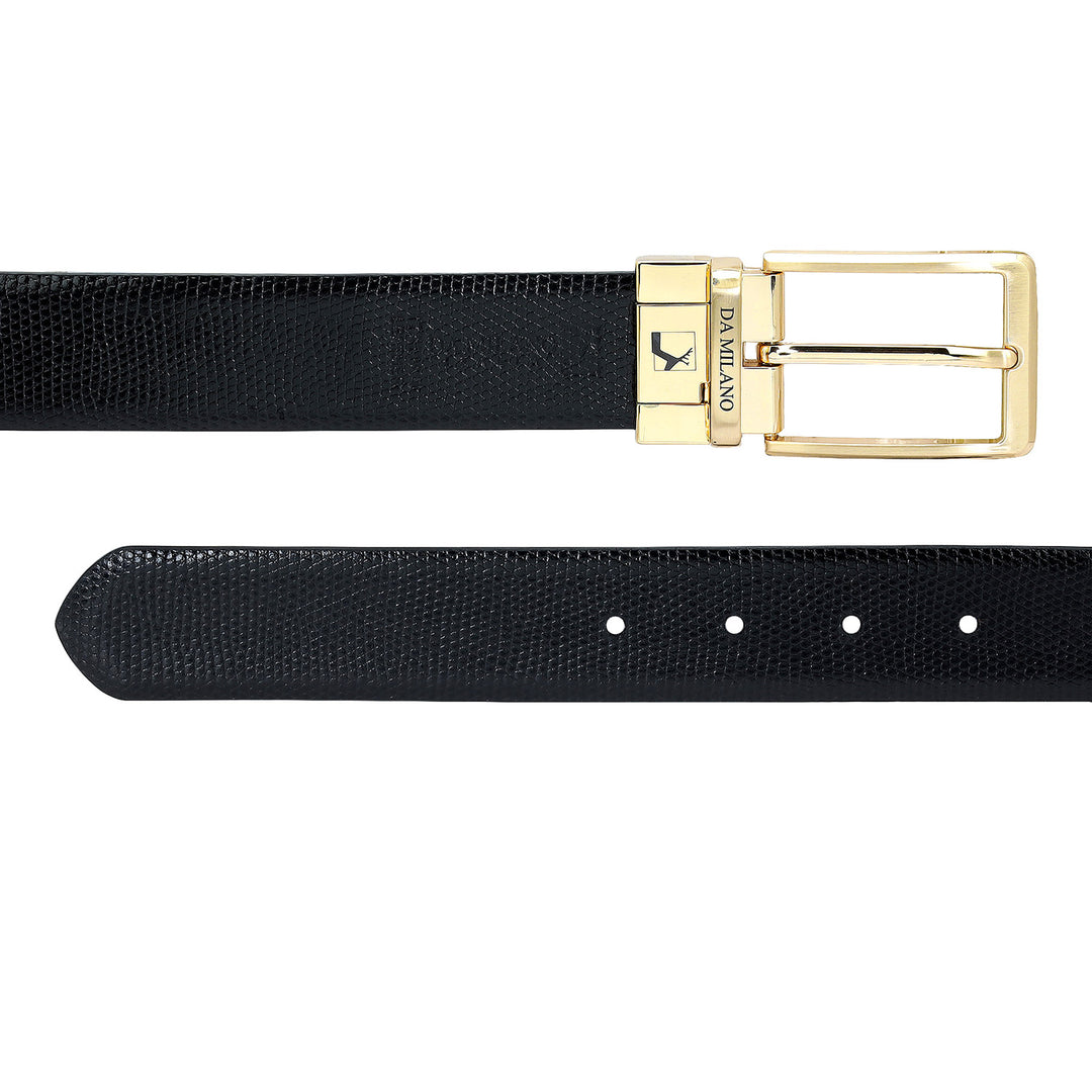 Formal Lizard Leather Mens Belt - Brown & Black