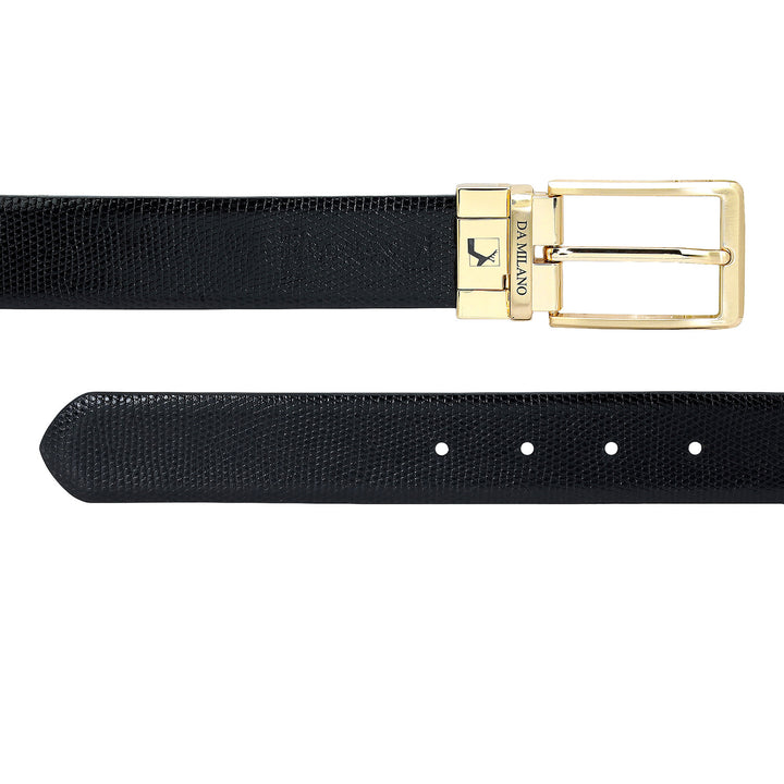 Formal Lizard Leather Mens Belt - Brown & Black