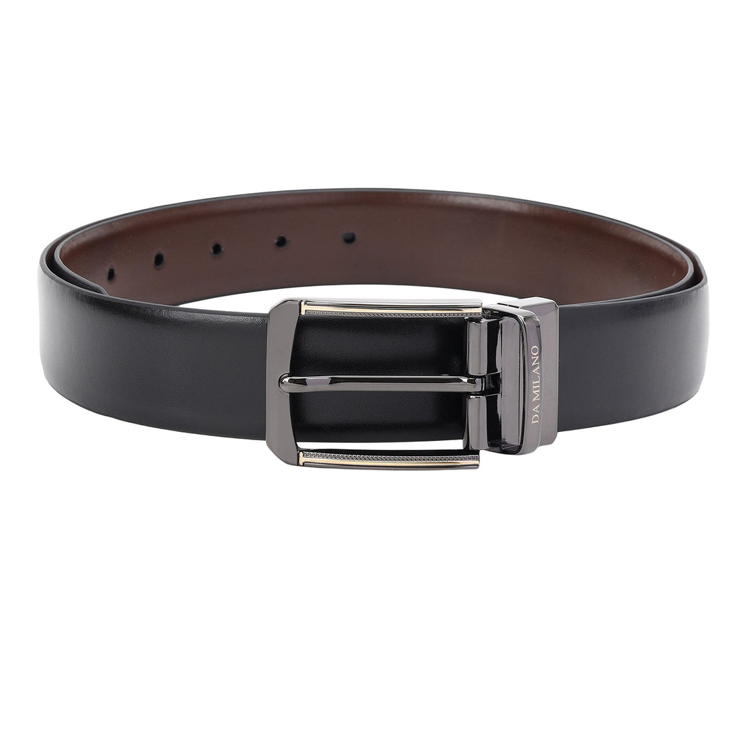 Formal Plain Leather Mens Belt-BLACK