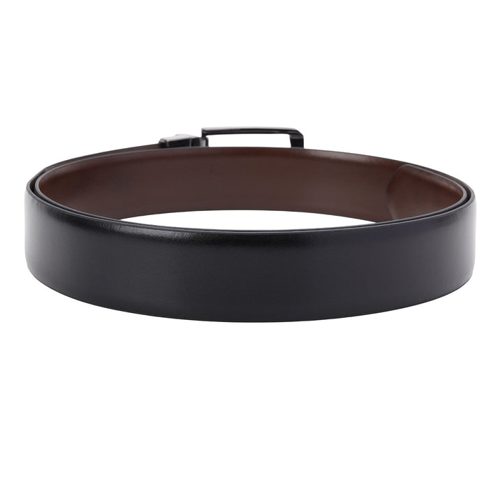 Formal Plain Leather Mens Belt-BLACK