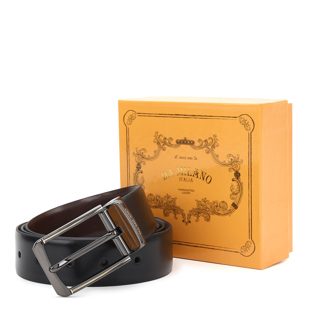 Formal Plain Leather Mens Belt-BLACK