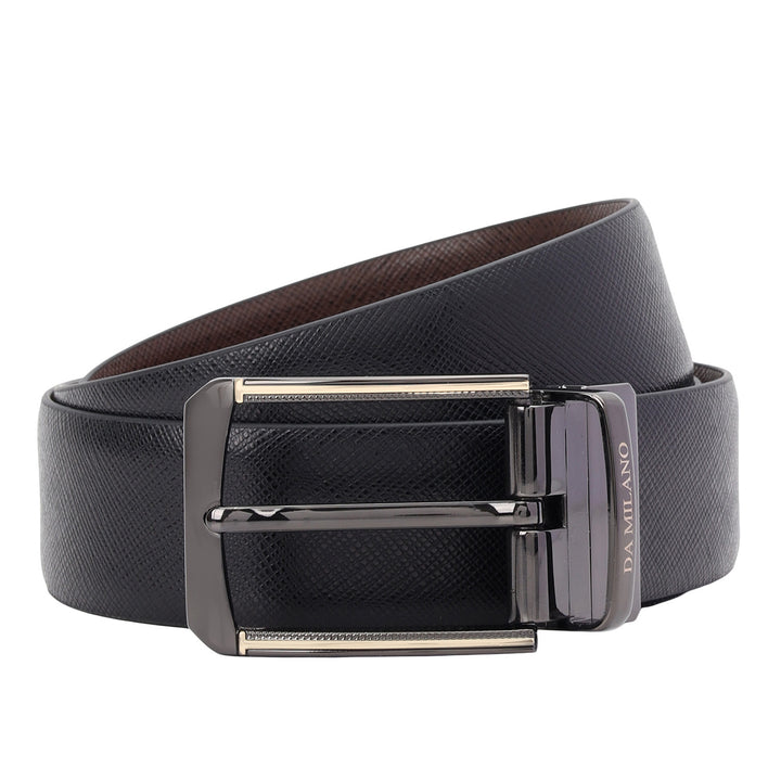 Formal Saffiano Leather Mens Belt-BLACK