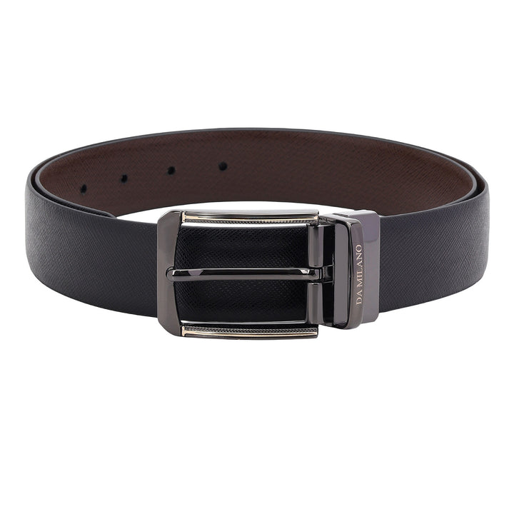 Formal Saffiano Leather Mens Belt-BLACK