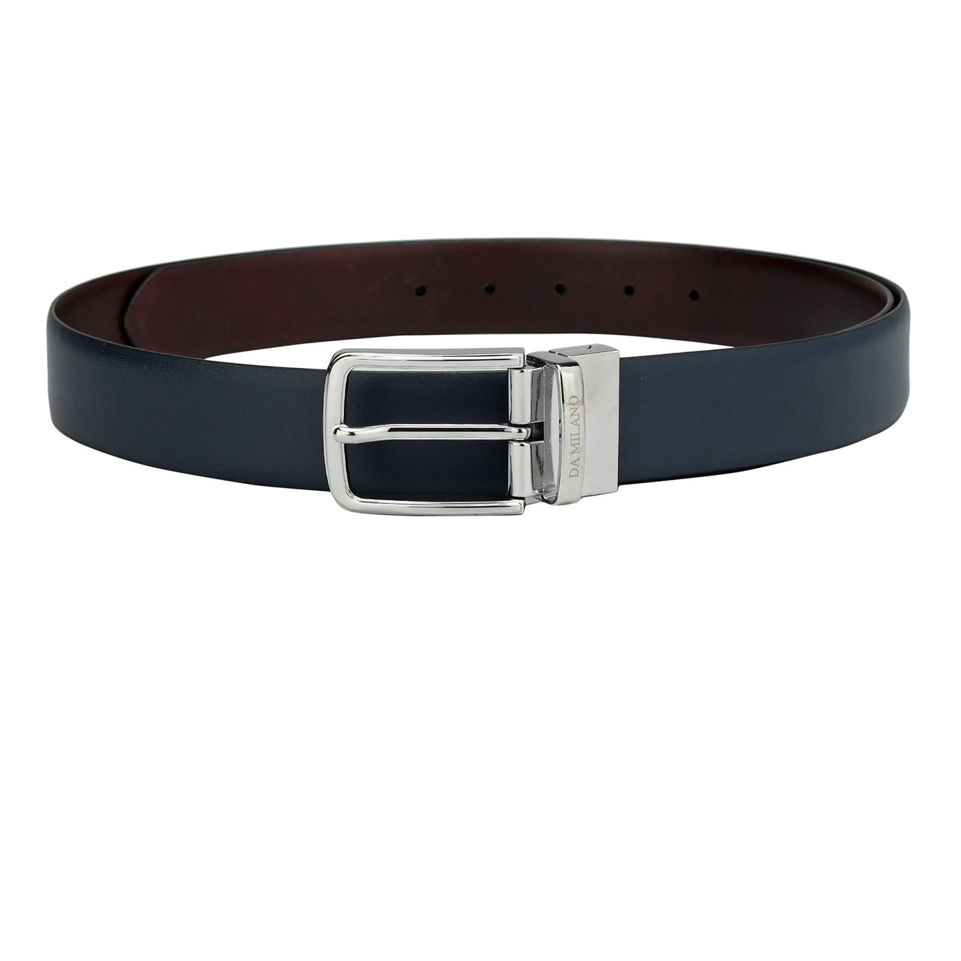 Formal Plain Leather Mens Belt - Blue & Berry