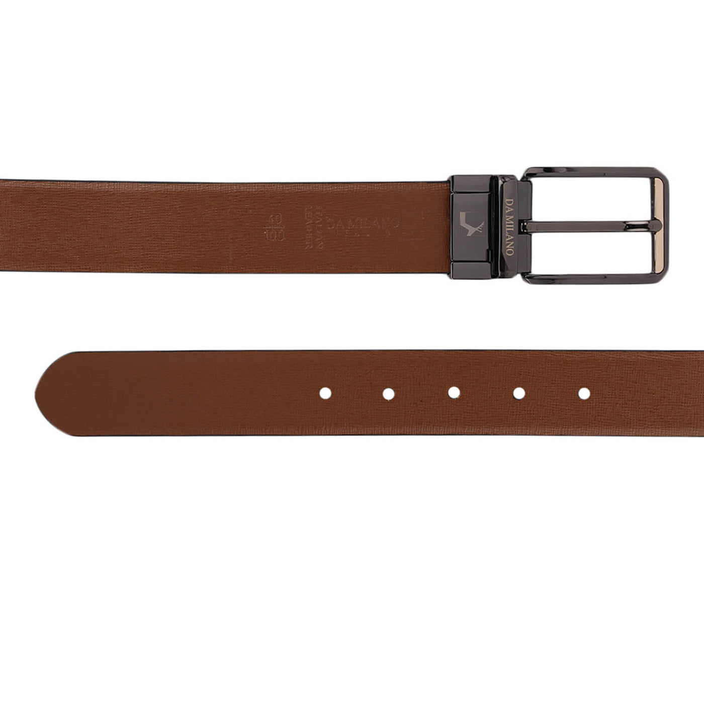 Formal Saffiano Leather Reversible Mens Belt - Black & Tan