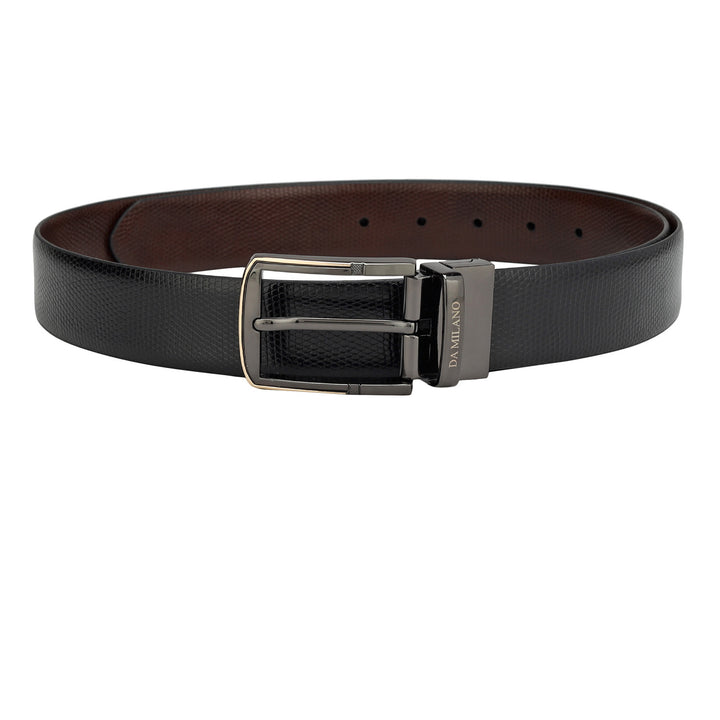 Formal Fish Leather Mens Belt - Black & Brown