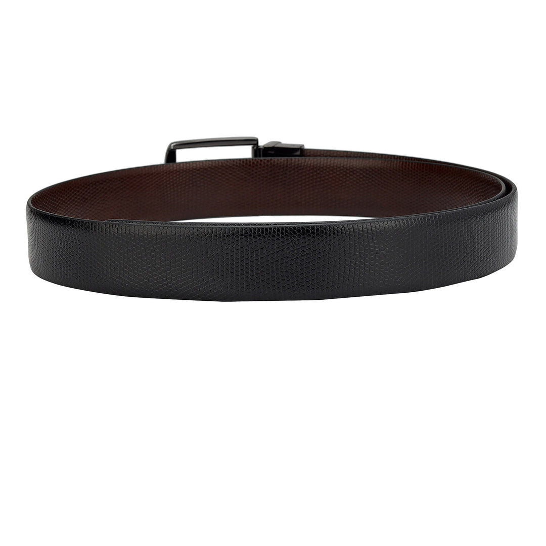 Formal Fish Leather Mens Belt - Black & Brown