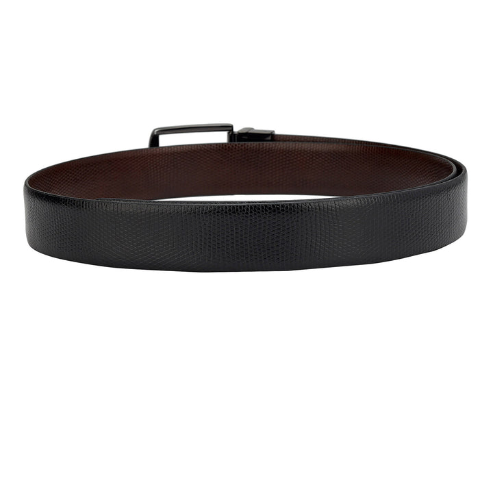 Formal Fish Leather Mens Belt - Black & Brown