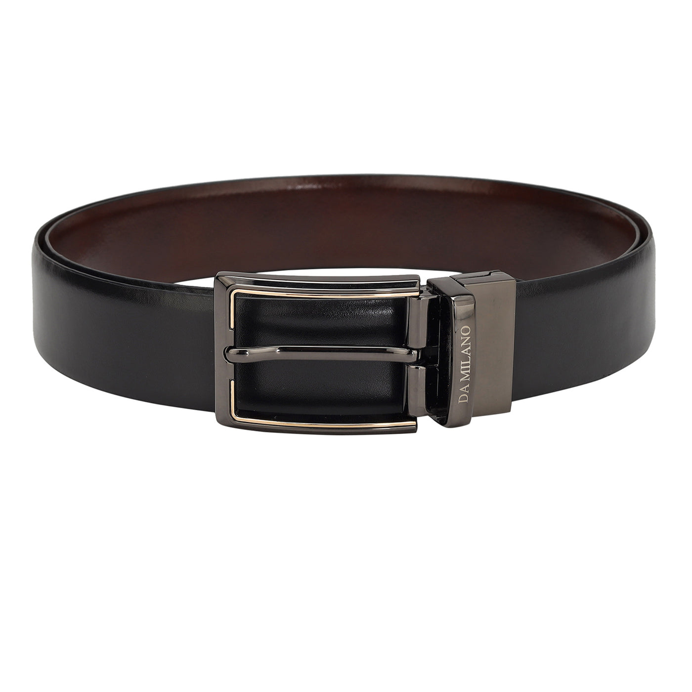 Semi Formal Plain Leather Mens Belt - Black & Brown