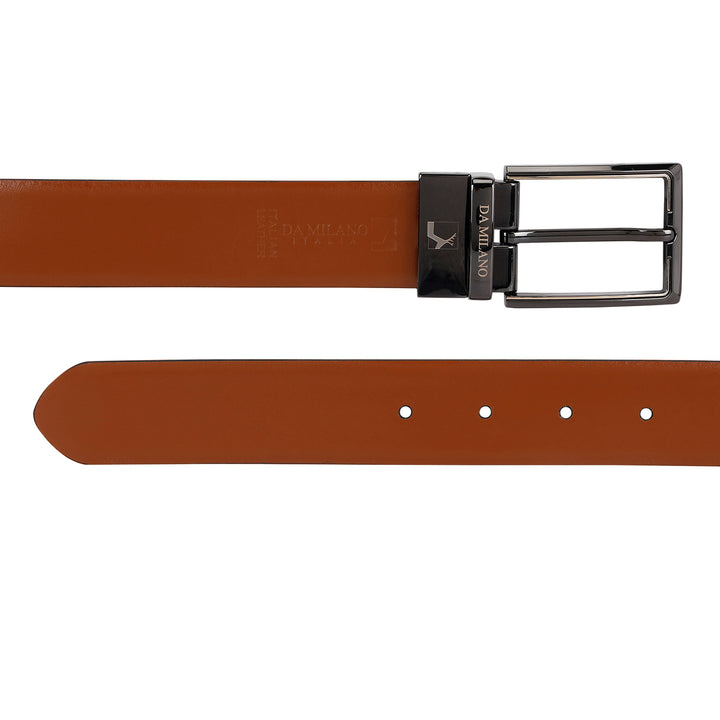 Formal Plain Leather Mens Belt- Black & Cognac