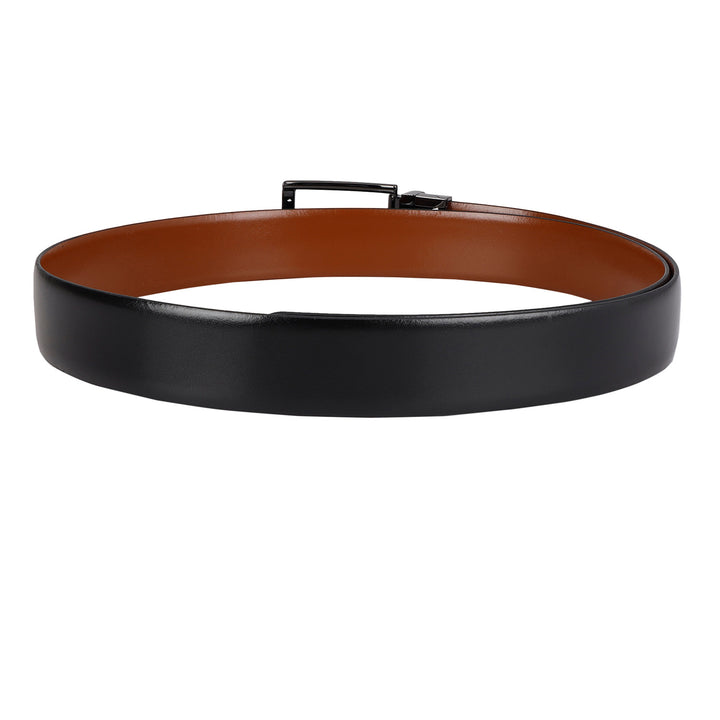 Formal Plain Leather Mens Belt- Black & Cognac
