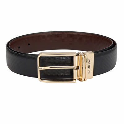 Casual Fish Leather Mens Belt - Black & Brown