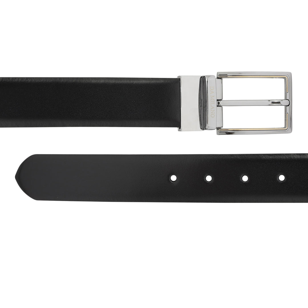 Formal Plain Leather Mens Belt - Black & Cognac