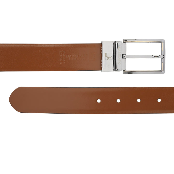 Formal Plain Leather Mens Belt - Black & Cognac