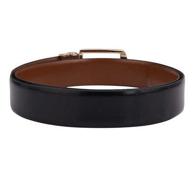 Formal Plain Leather Reversible Mens Belt - Black & Tan