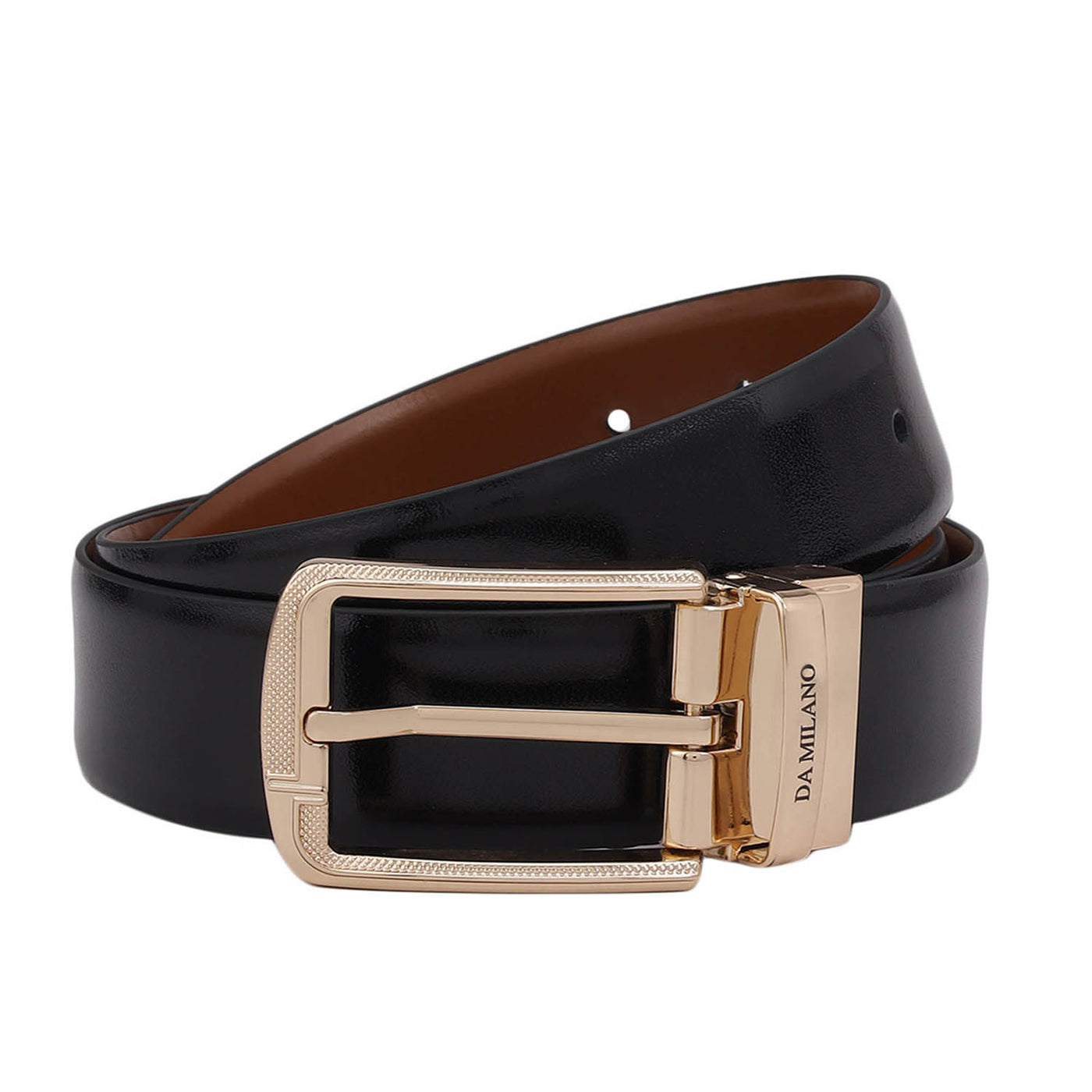 Formal Plain Leather Reversible Mens Belt - Black & Tan