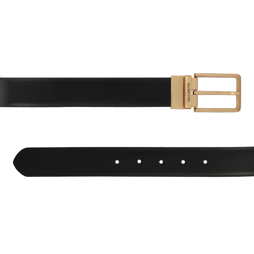 Formal Plain Leather Mens Belt - Black & Cognac
