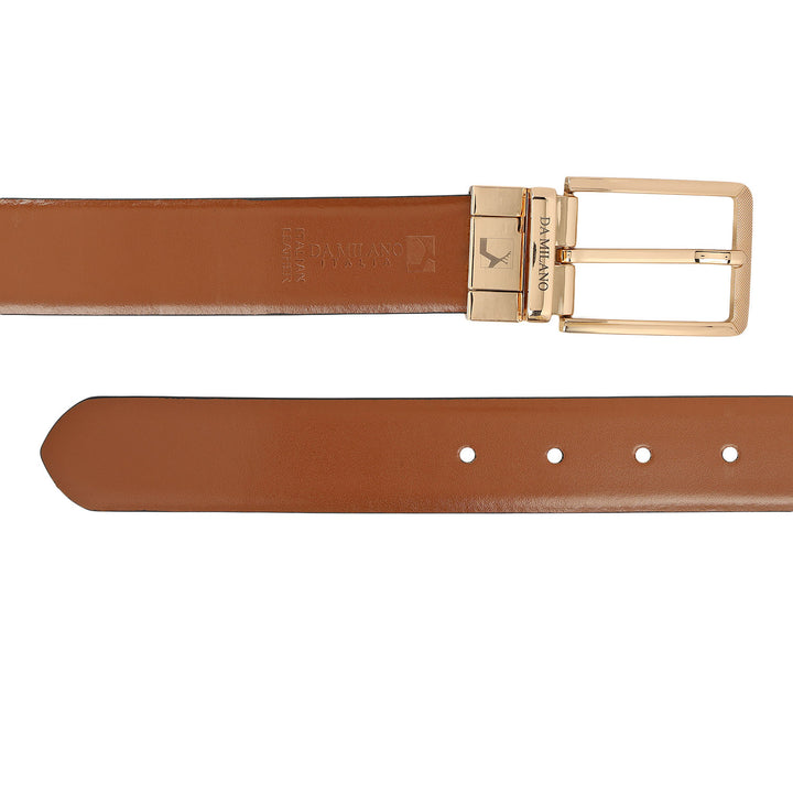 Casual Plain Leather Reversible Mens Belt - Black & Cognac