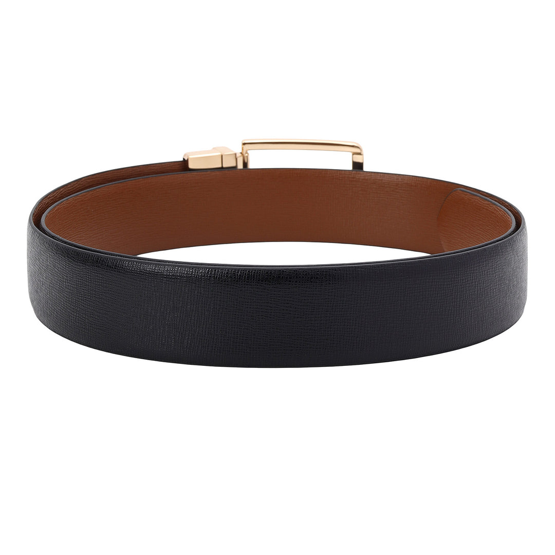 Formal Aztec Leather Mens Belt-BLACK