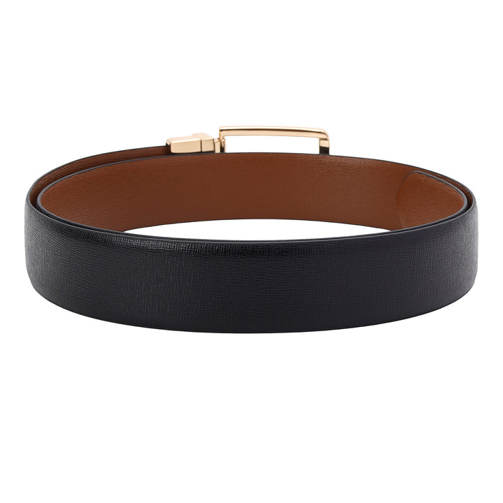 Formal Aztec Leather Mens Belt-BLACK
