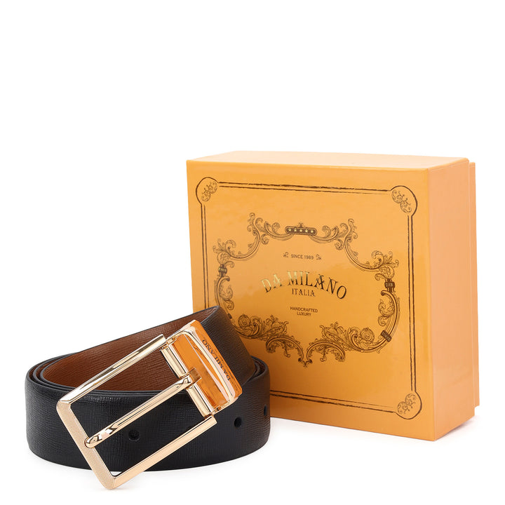 Formal Aztec Leather Mens Belt-BLACK