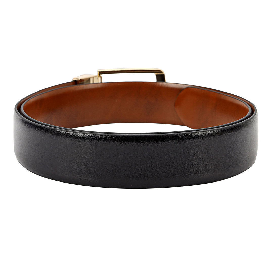 Formal Plain Leather Mens Belt-Black