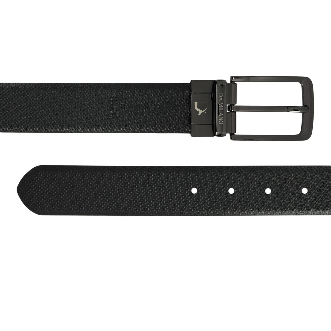 Formal Embossed Leather Mens Belt-Brown & Black