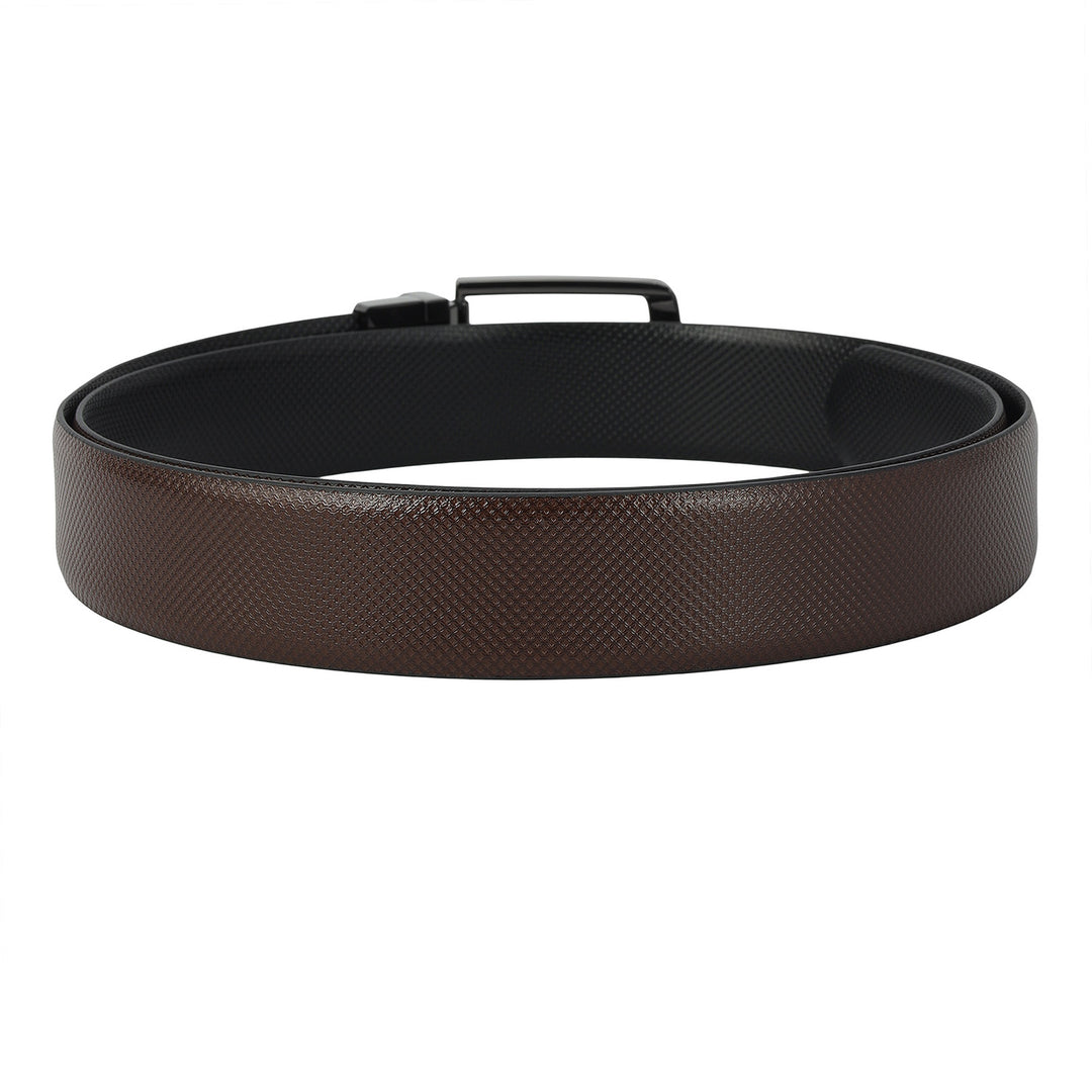 Formal Embossed Leather Mens Belt-Brown & Black
