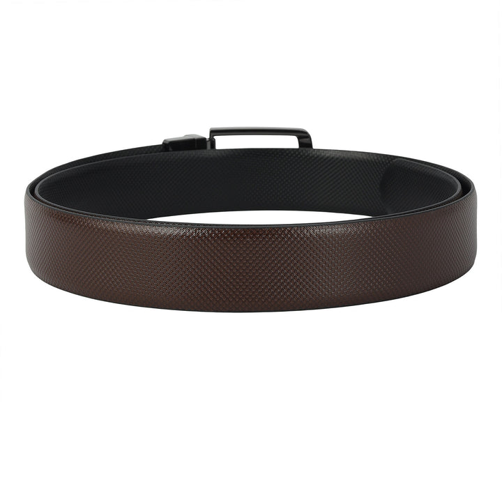 Formal Embossed Leather Mens Belt-Brown & Black