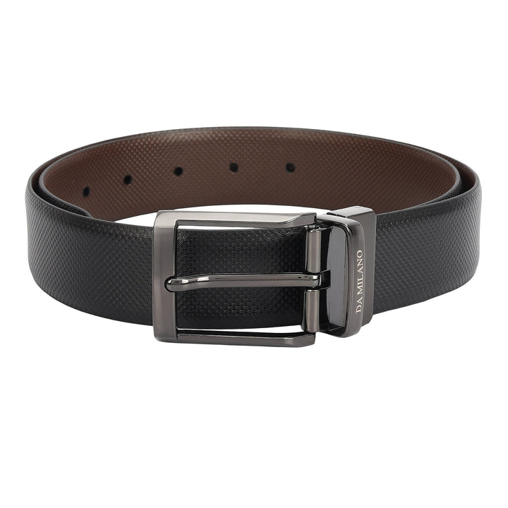 Formal Embossed Leather Mens Belt-Black & Brown
