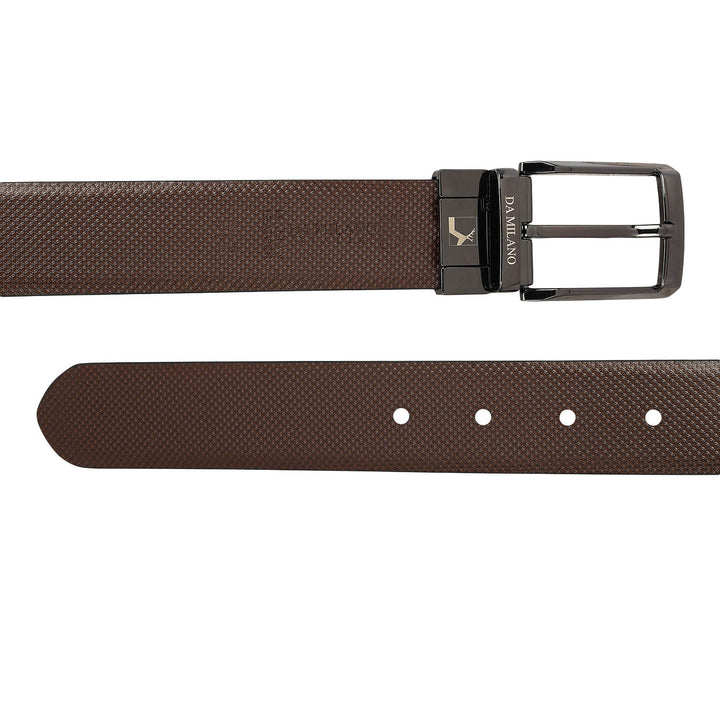 Formal Embossed Leather Reversible Mens Belt - Black & Brown