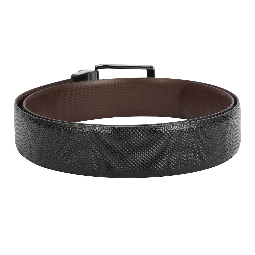 Formal Embossed Leather Reversible Mens Belt - Black & Brown