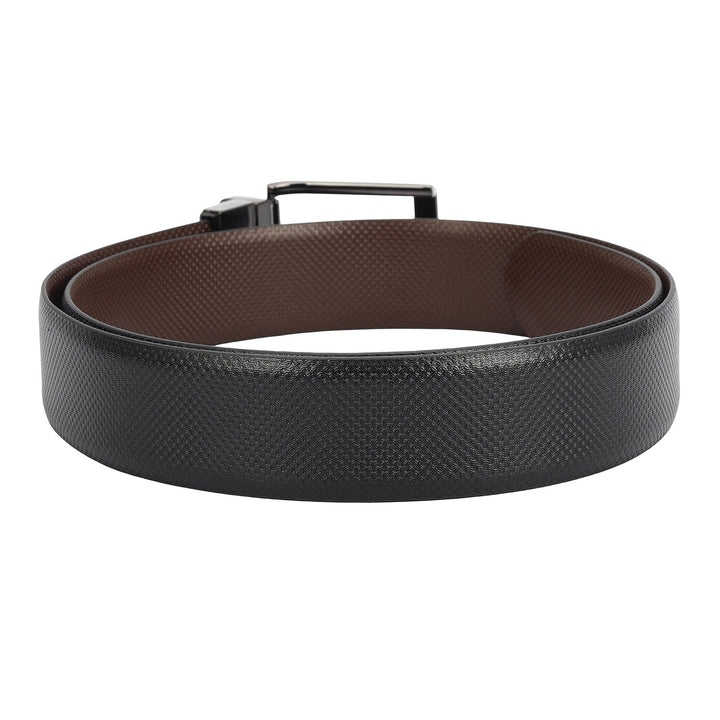 Formal Embossed Leather Mens Belt-Black & Brown