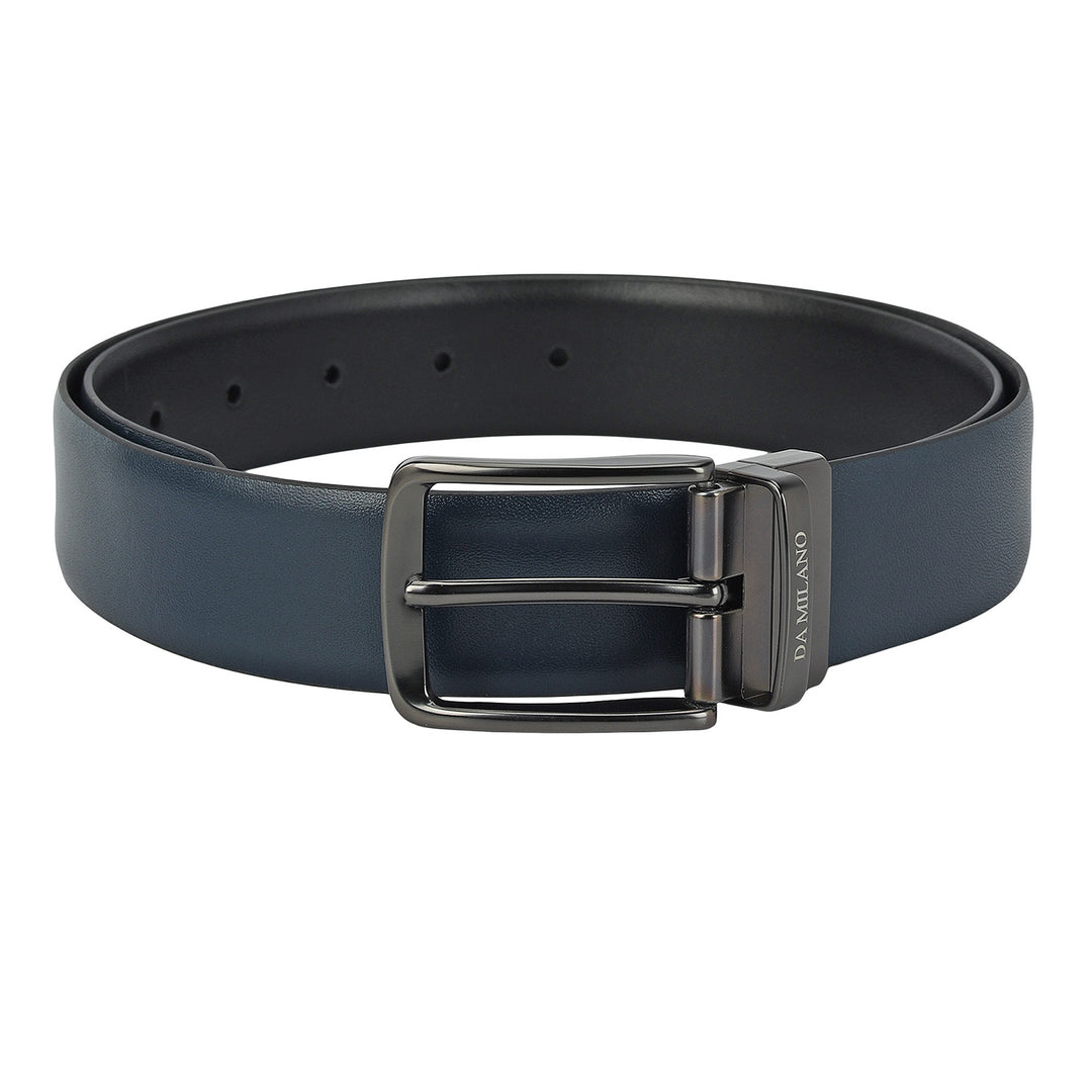 Formal Plain Leather Mens Belt-Navy & Black